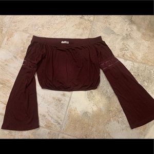 Purple lace crop top